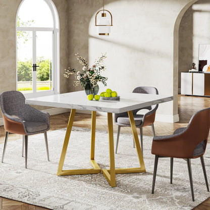 Table de salle à manger Astrid — bois, métal, style industriel, carrée