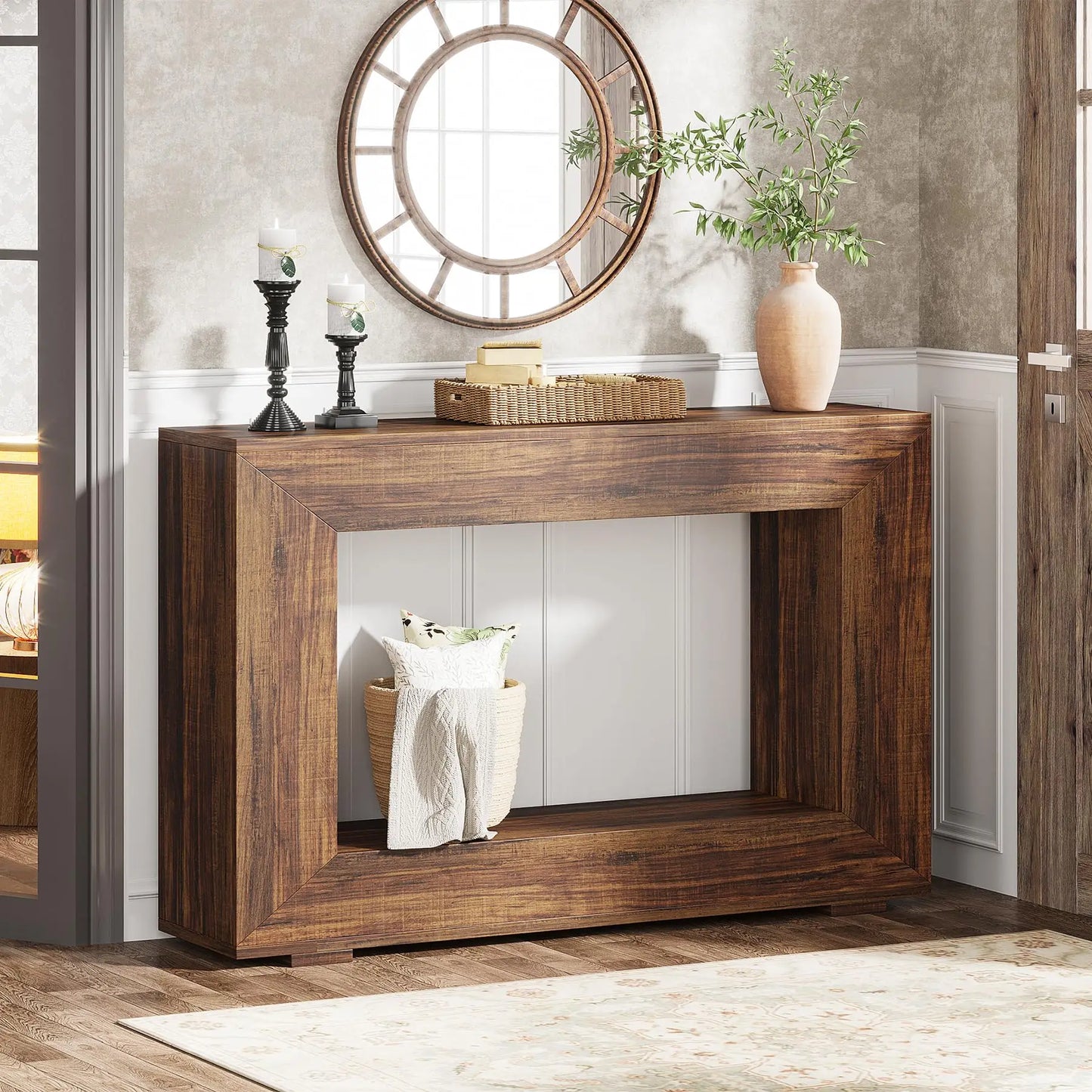 Console Edmond — métal, style industriel, rangement intégré
