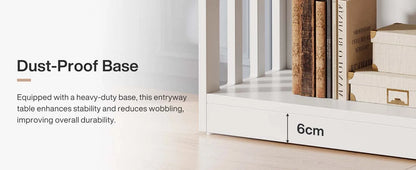 Console Sylvain — finition blanche, design contemporain, rangement intégré, 3 niveaux