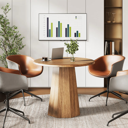 Table de salle à manger Ulysse — finition marron, ronde
