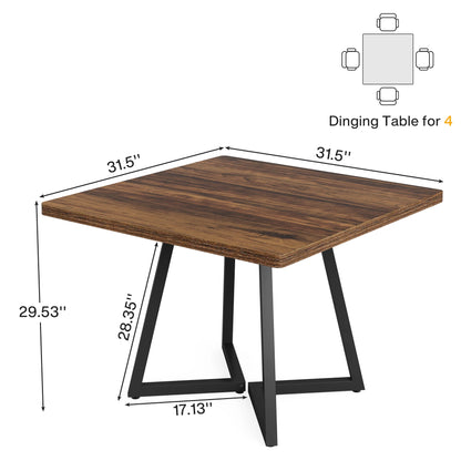 Table de salle à manger Astrid — bois, métal, style industriel, carrée