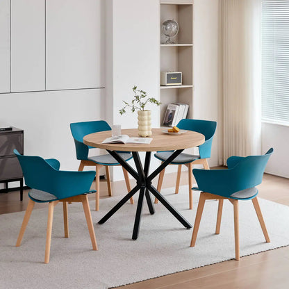 Chaise Lorraine — bois, design contemporain, avec accoudoirs