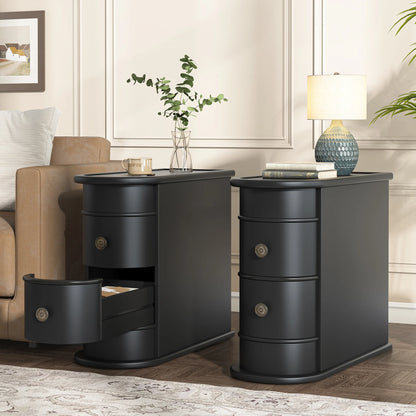 Table d'appoint Manon — bois massif, ronde