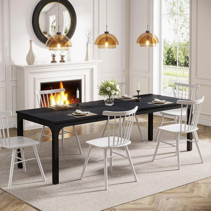Table de salle à manger Émilie — bois, style industriel, rectangulaire