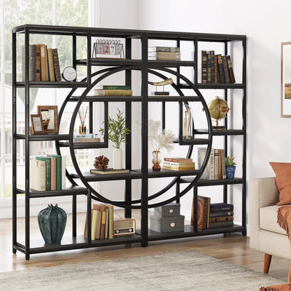 Bibliothèque Nathan — style industriel, rangement intégré, 5 niveaux, étagères ouvertes