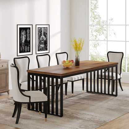 Table de salle à manger Michel — bois, métal, style industriel, rectangulaire