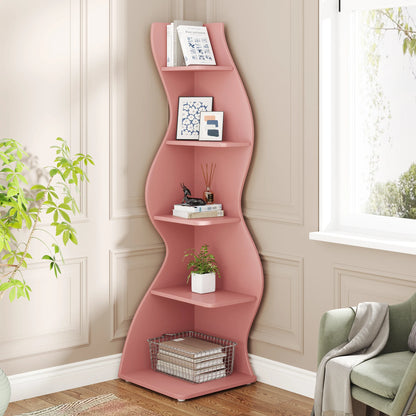 Bibliothèque Jules — design contemporain, rangement intégré, 5 niveaux, meuble d'angle