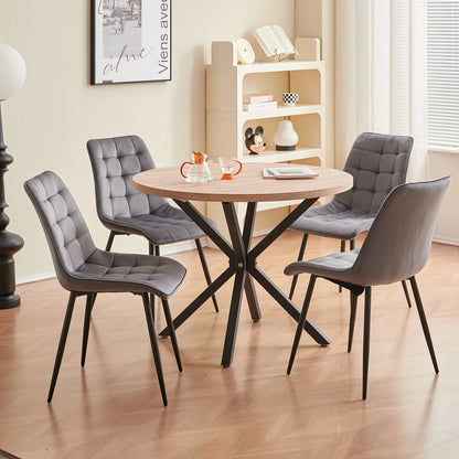 Chaise Florence — velours, métal, design contemporain, lot de 6
