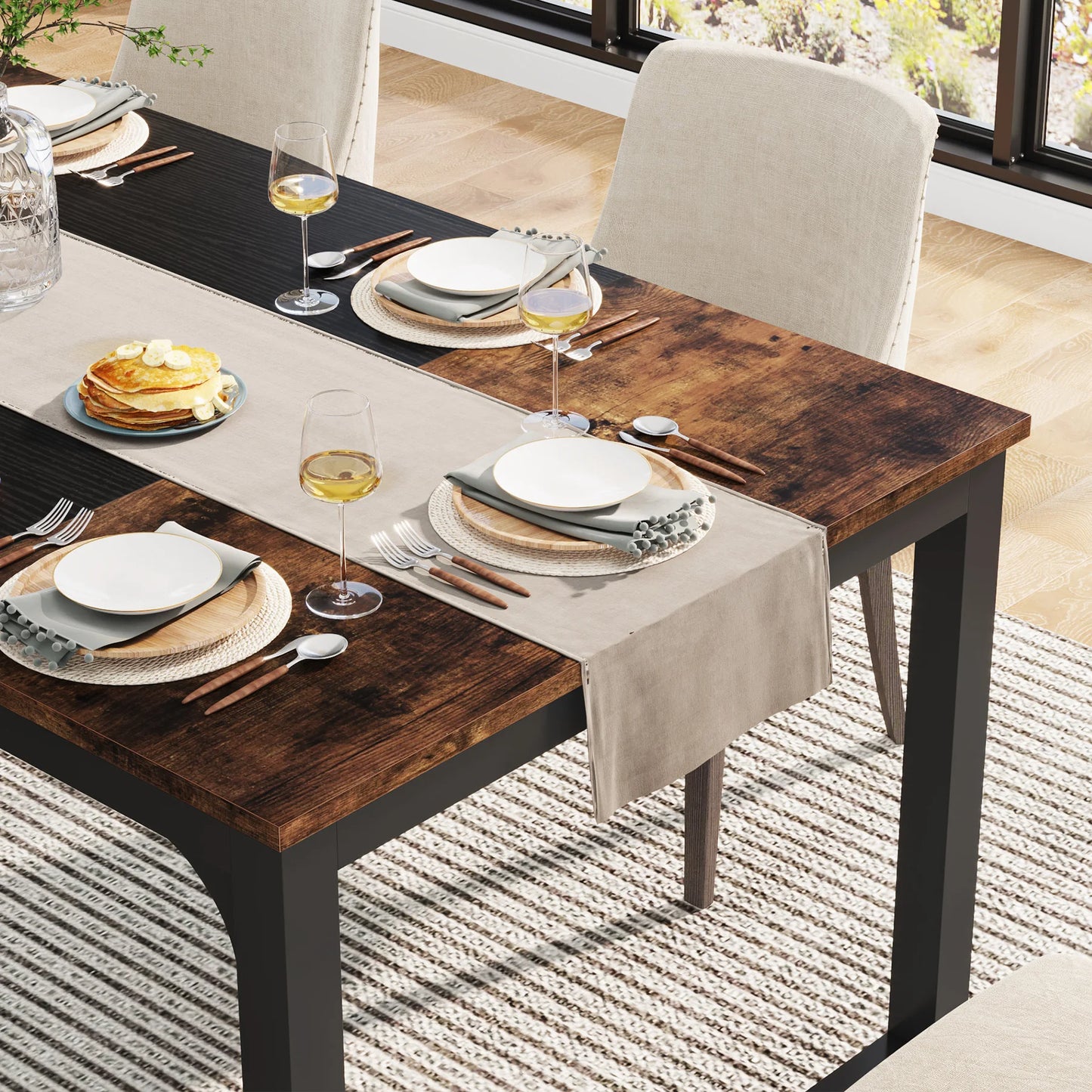 Table de salle à manger Gabriel — style industriel, rectangulaire