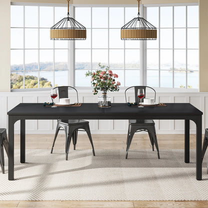 Table de salle à manger Émilie — bois, style industriel, rectangulaire