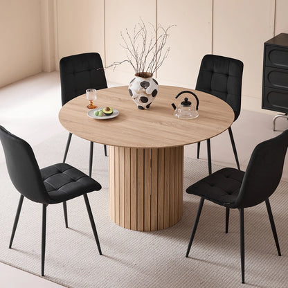 Table de salle à manger Rodolphe — bois, style nordique, ronde