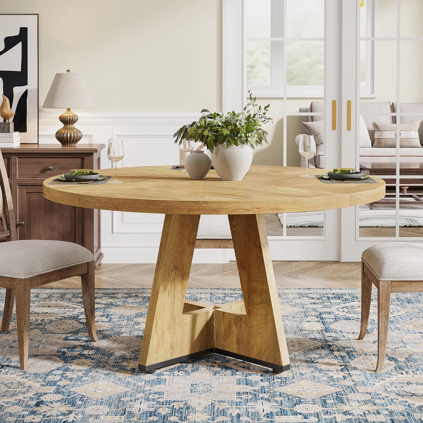 Table de salle à manger Stéphane — métal, ronde