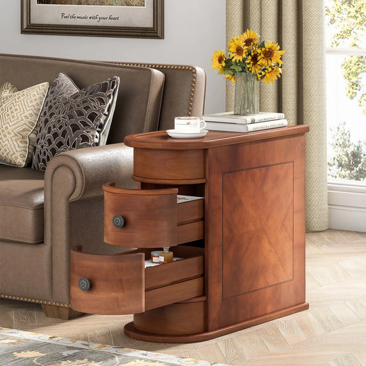 Table d'appoint Manon — bois massif, ronde