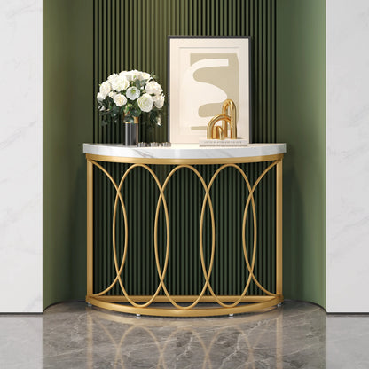 Console Michaël — finition dorée, métal, design contemporain
