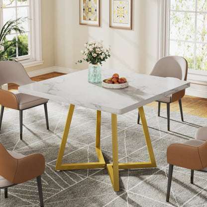 Table de salle à manger Astrid — bois, métal, style industriel, carrée