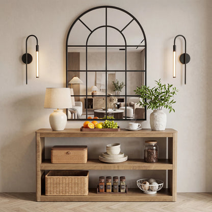 Console Élise — design contemporain, rangement intégré, étagères ouvertes