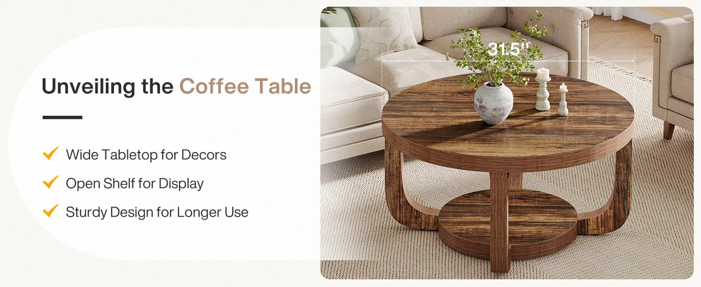 Table basse Chloé — bois, design contemporain, rangement intégré, 2 niveaux