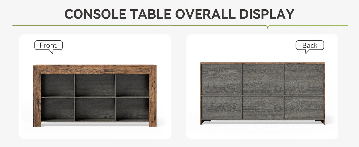 Console Antoine — bois, style industriel, rangement intégré