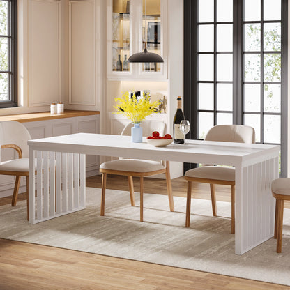Table de salle à manger Michel — bois, métal, style industriel, rectangulaire