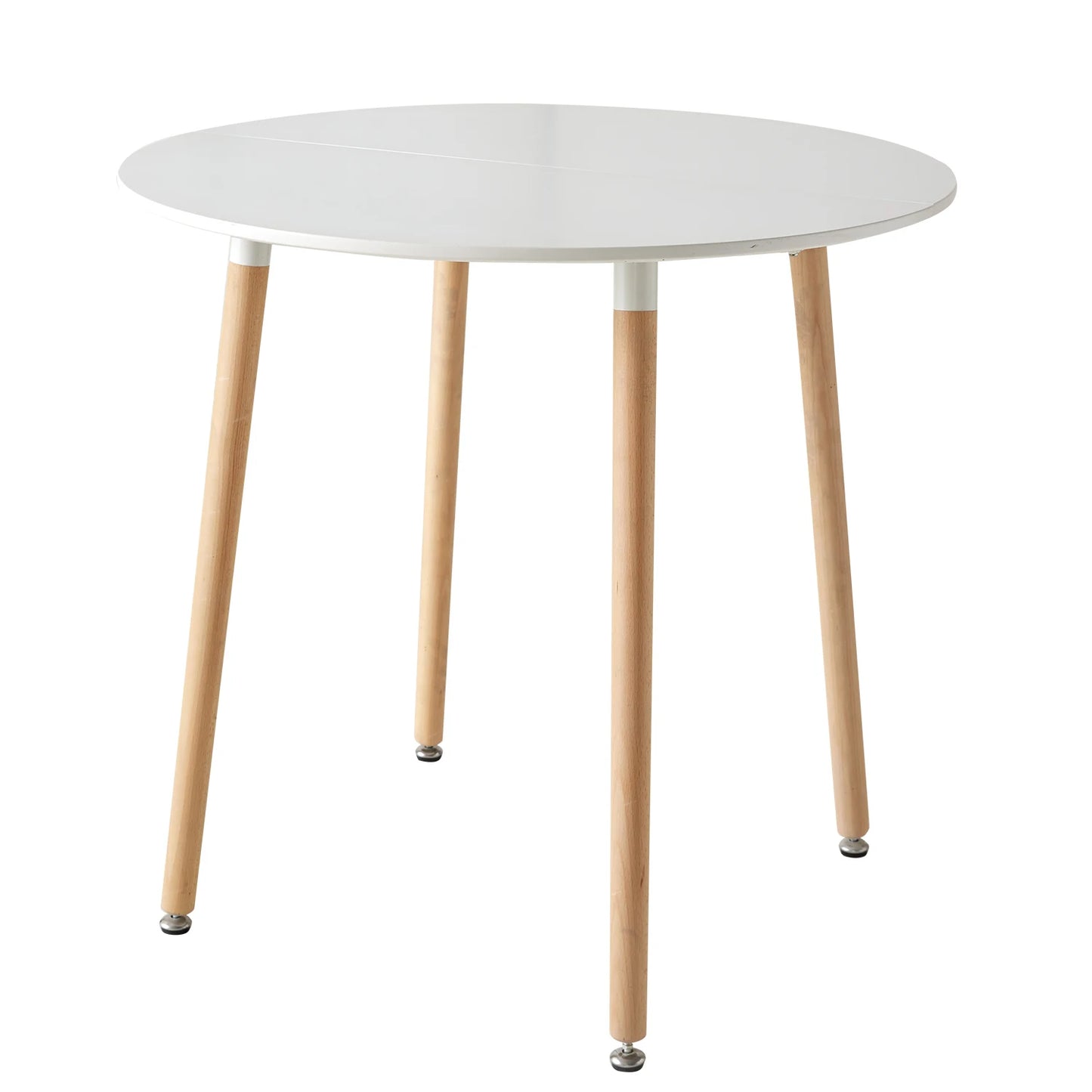 Table de salle à manger Coralie — finition blanche, bois massif, style nordique, ronde