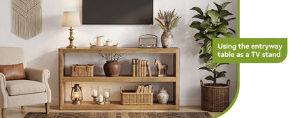 Console Élise — design contemporain, rangement intégré, étagères ouvertes