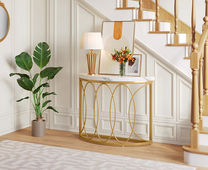 Console Michaël — finition dorée, métal, design contemporain