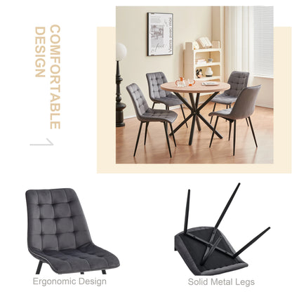 Chaise Florence — velours, métal, design contemporain, lot de 6