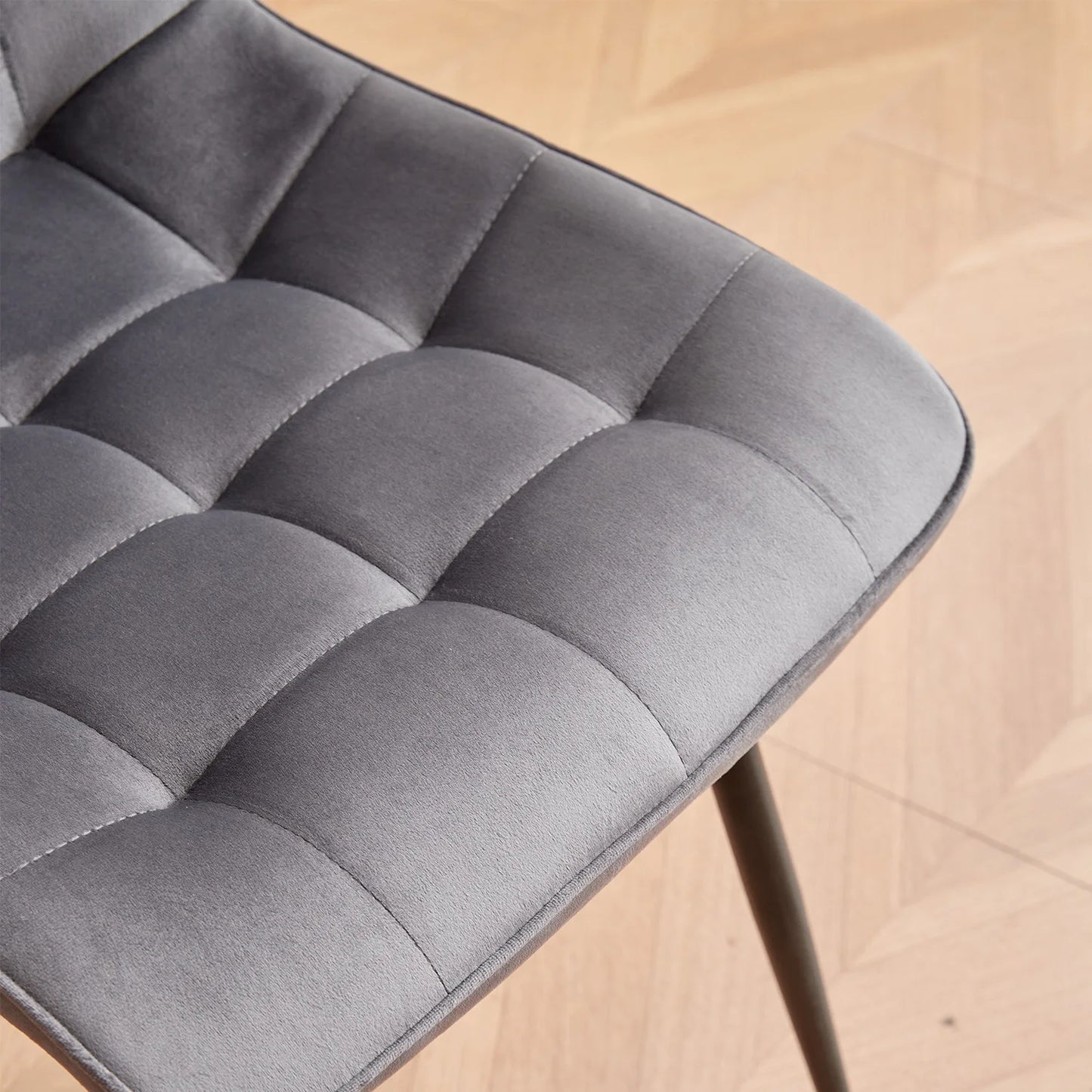 Chaise Florence — velours, métal, design contemporain, lot de 6