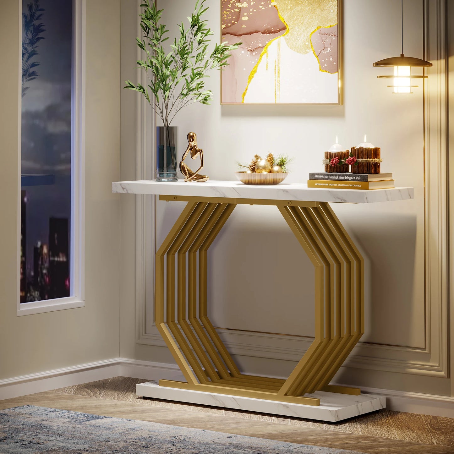 Console Maxime — finition dorée, design contemporain