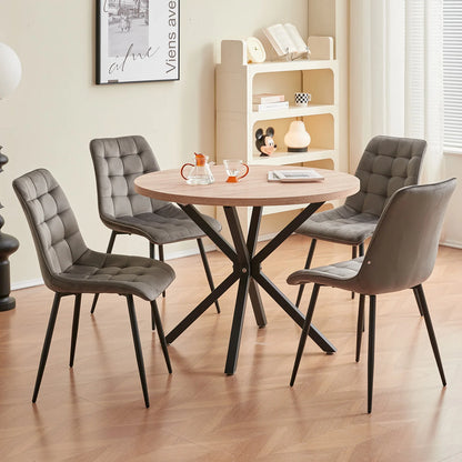 Chaise Florence — velours, métal, design contemporain, lot de 6