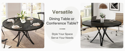 Table de salle à manger Yolande — métal, style industriel, ronde
