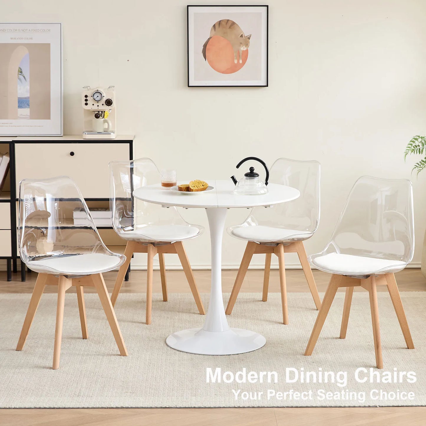 Chaise Aude — finition blanche, bois