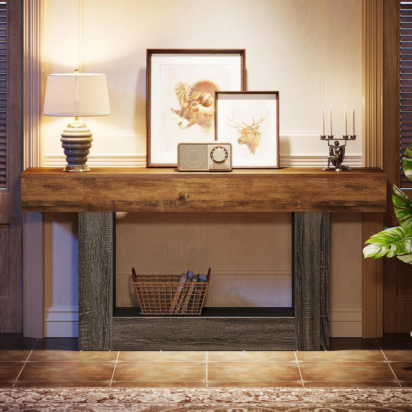 Console Laetitia — bois, 2 niveaux