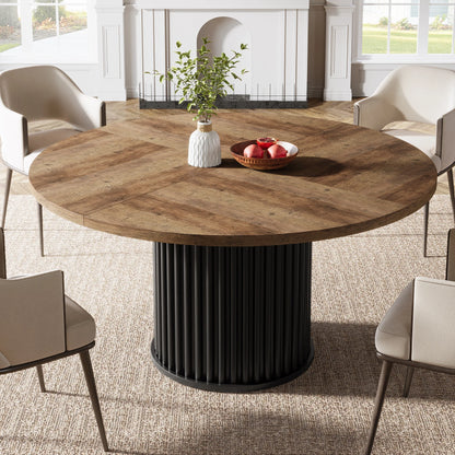 Table de salle à manger Jacinthe — finition noir, métal, ronde