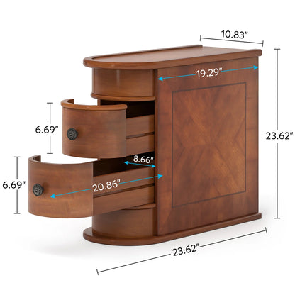 Table d'appoint Manon — bois massif, ronde