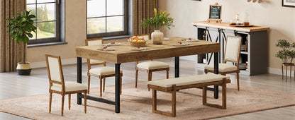 Table de salle à manger Wilfried — métal, style industriel, rectangulaire