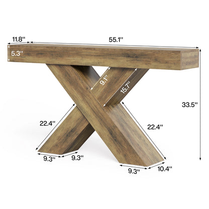 Console Rémi — finition marron, style rustique