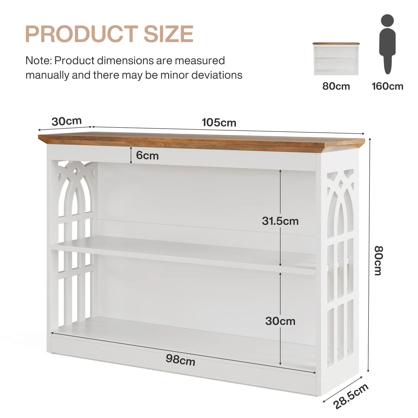 Console Sylvain — finition blanche, design contemporain, rangement intégré, 3 niveaux