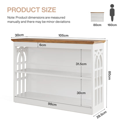 Console Sylvain — finition blanche, design contemporain, rangement intégré, 3 niveaux