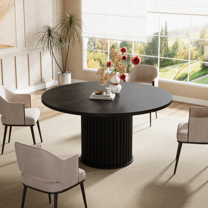 Table de salle à manger Jacinthe — finition noir, métal, ronde