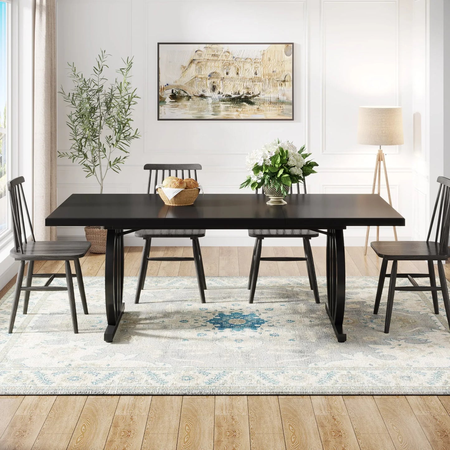 Table de salle à manger Hugo — métal, style industriel