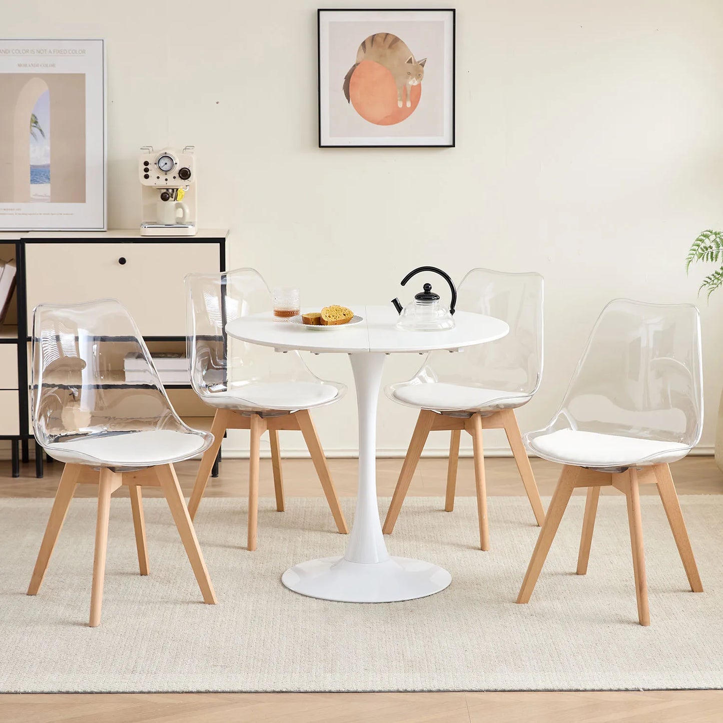 Chaise Aude — finition blanche, bois