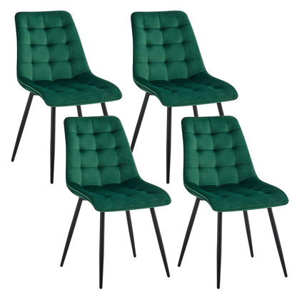 Chaise Florence — velours, métal, design contemporain, lot de 6