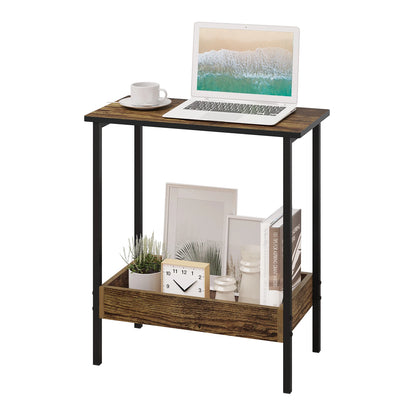 WOLTU Side Table Coffee Table with 2 Shelves Sofa Console Table with Storage Space for Living Room Living Room Cozy Corner