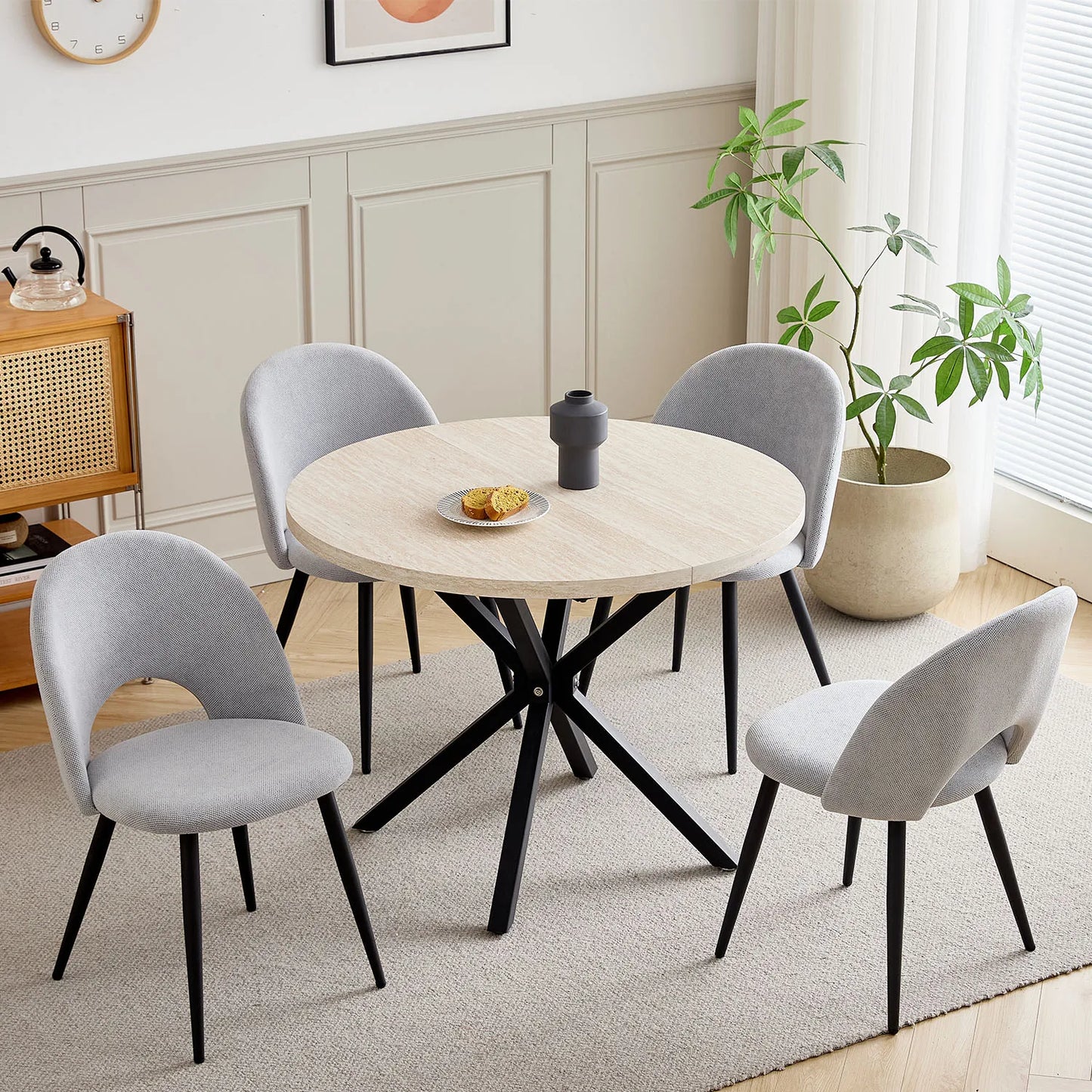 Bureau Odile — bois massif, style nordique, ronde