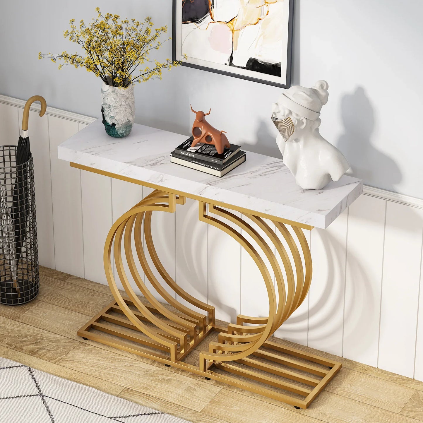 Console Maxime — finition dorée, design contemporain