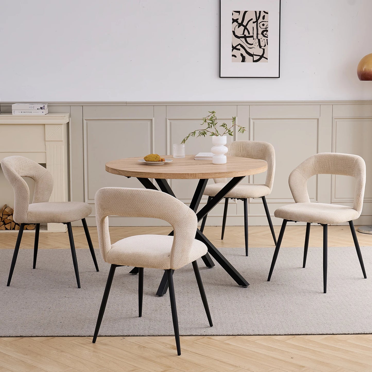 Chaise Suzanne — finition noir, métal, design contemporain