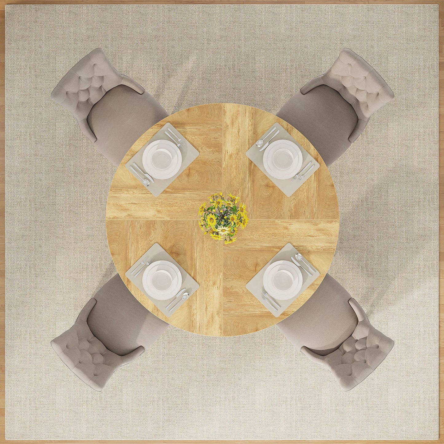 Table de salle à manger Stéphane — métal, ronde