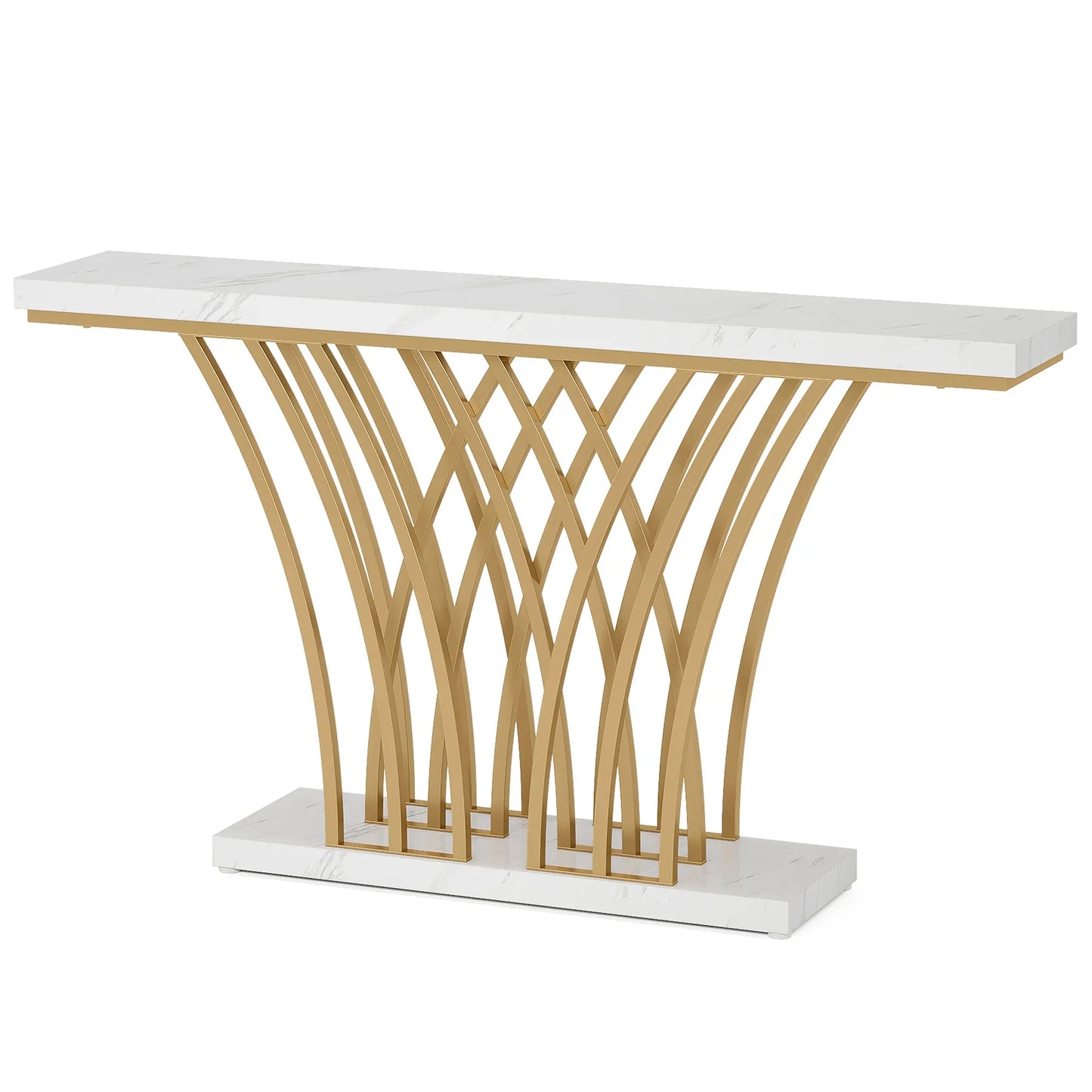 Console Priscille — finition dorée, métal, design contemporain