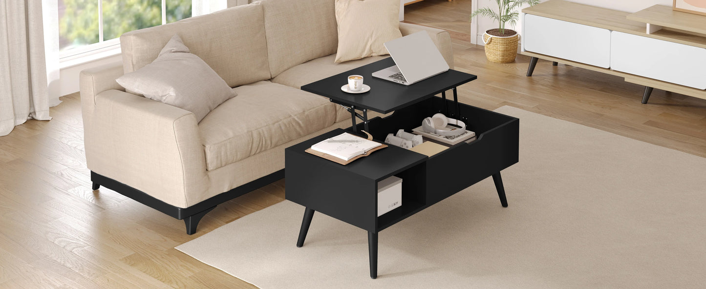 WOLTU Height-Adjustable Coffee Table with Hidden Storage Lifting Board Folding Table for Living Room Side and Sofa Table